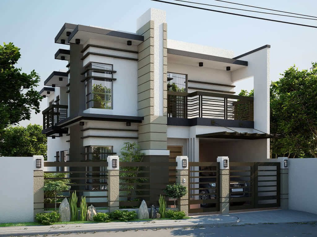 Por 2 Story Small House Designs In