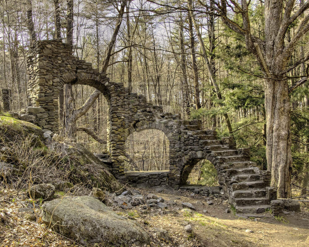 random stairs in the woods