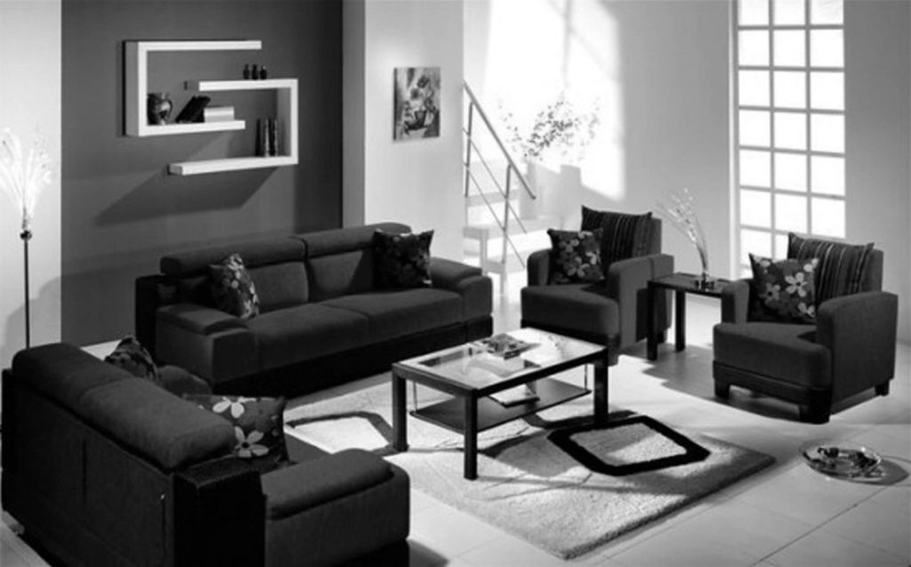 Stunning Livingroom Decoration with Dark Furniture Designs - The