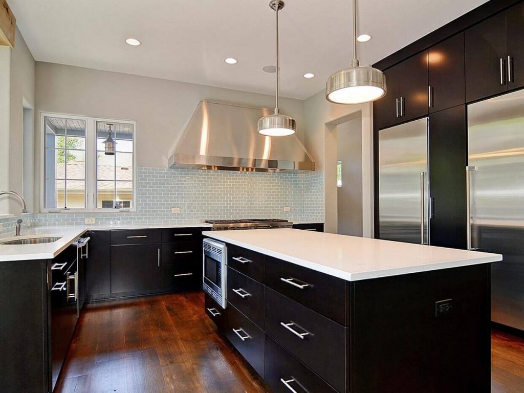 black and white kitchen