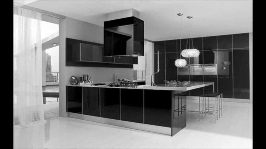 black and white kitchen