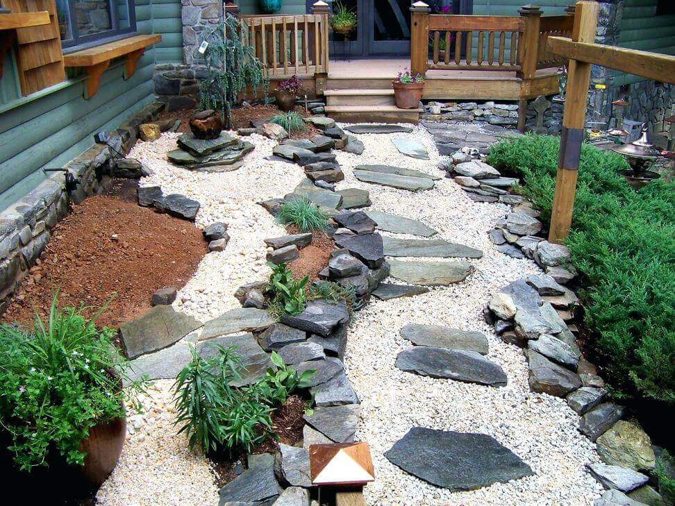 rock landscaping ideas backyard