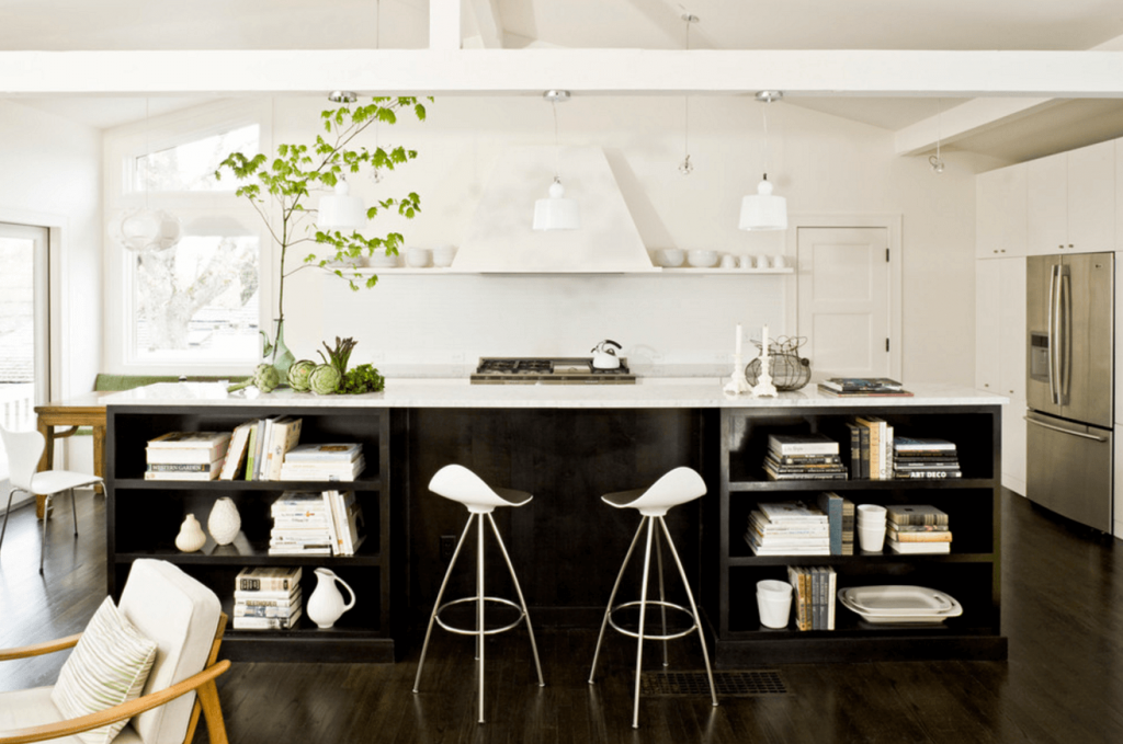 black and white kitchen