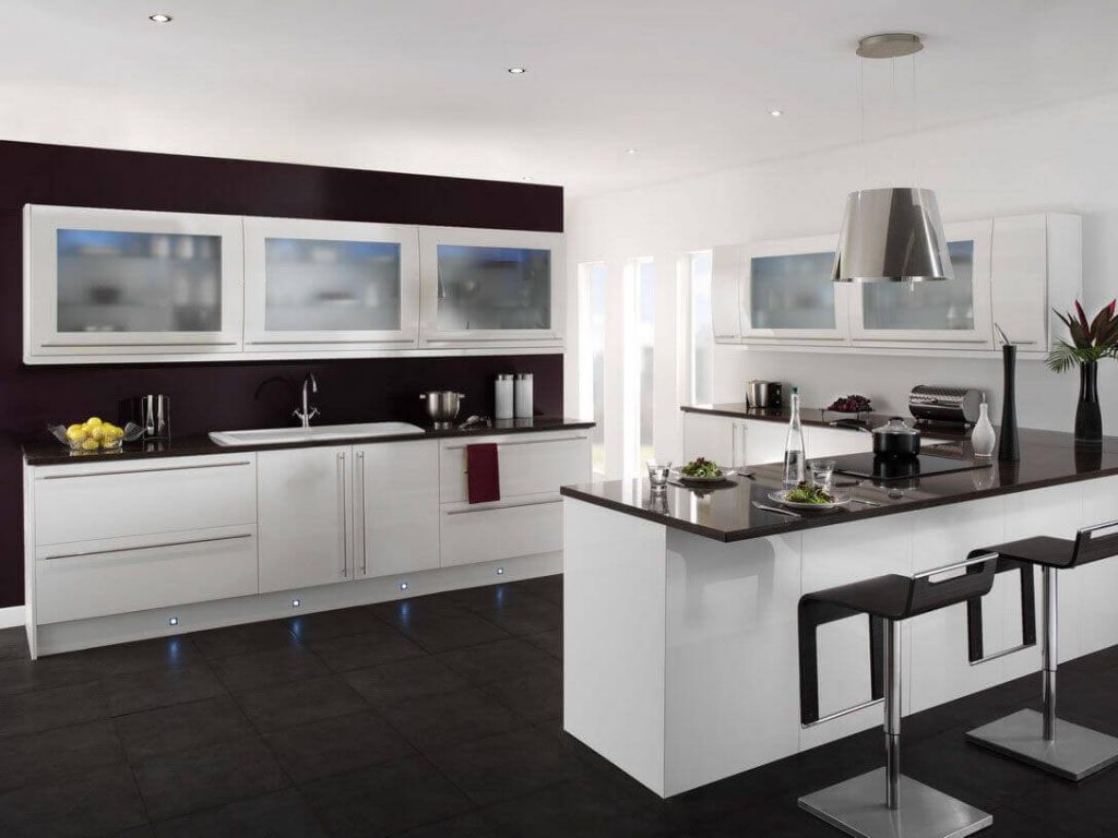 black and white kitchen