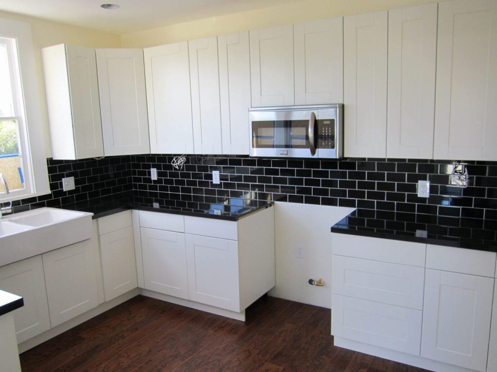 black and white kitchen