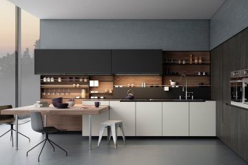 black and white kitchen