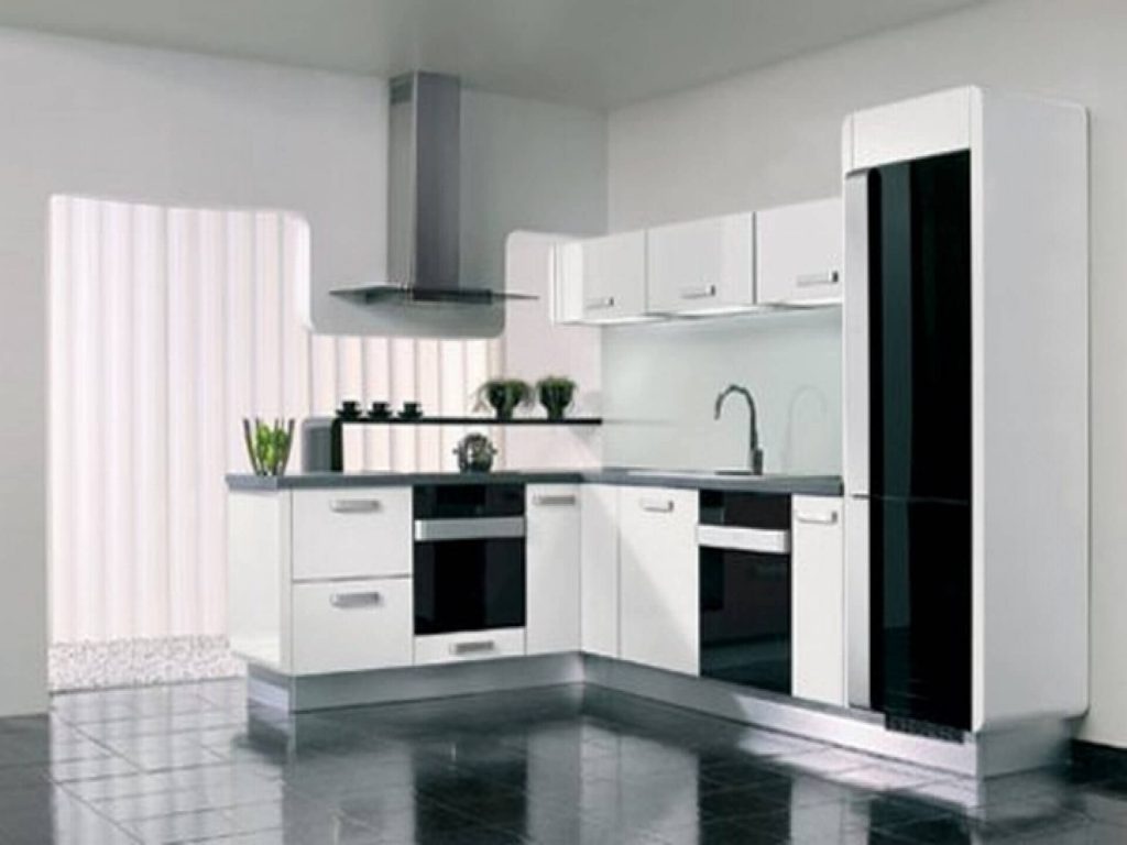 black and white kitchen