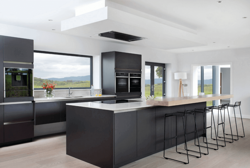 black and white kitchen