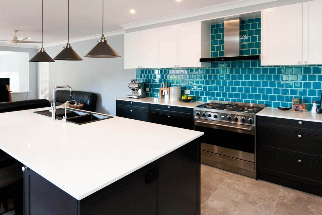 black and white kitchen