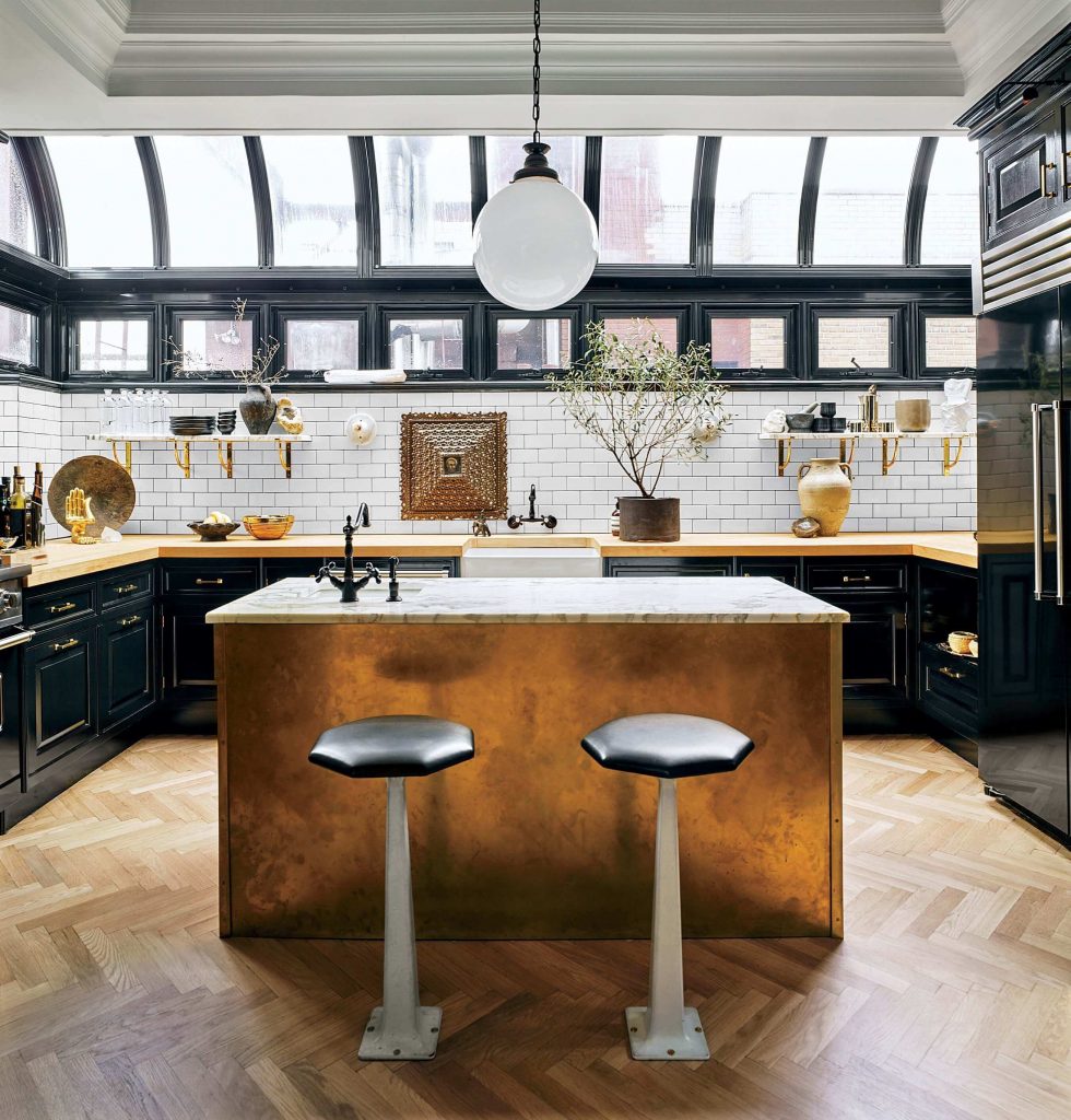 black and white kitchen