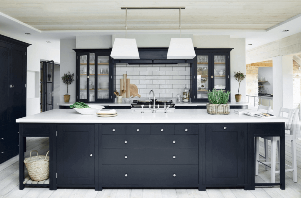 black and white kitchen