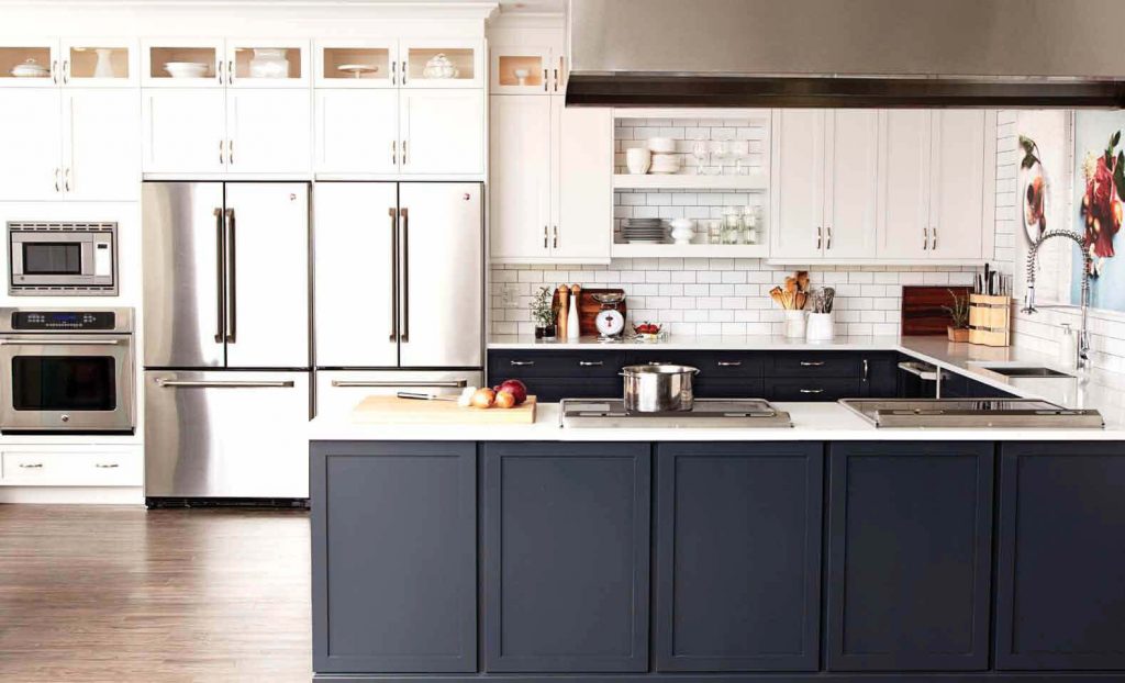 black and white kitchen