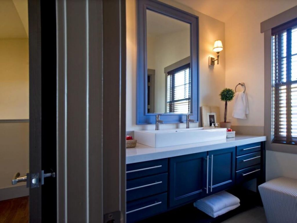 Navy Bathroom Vanity Paint