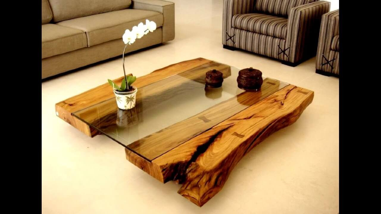 Stylist Wooden Centre Table Designs, Wooden Center Table Design With Glass Top