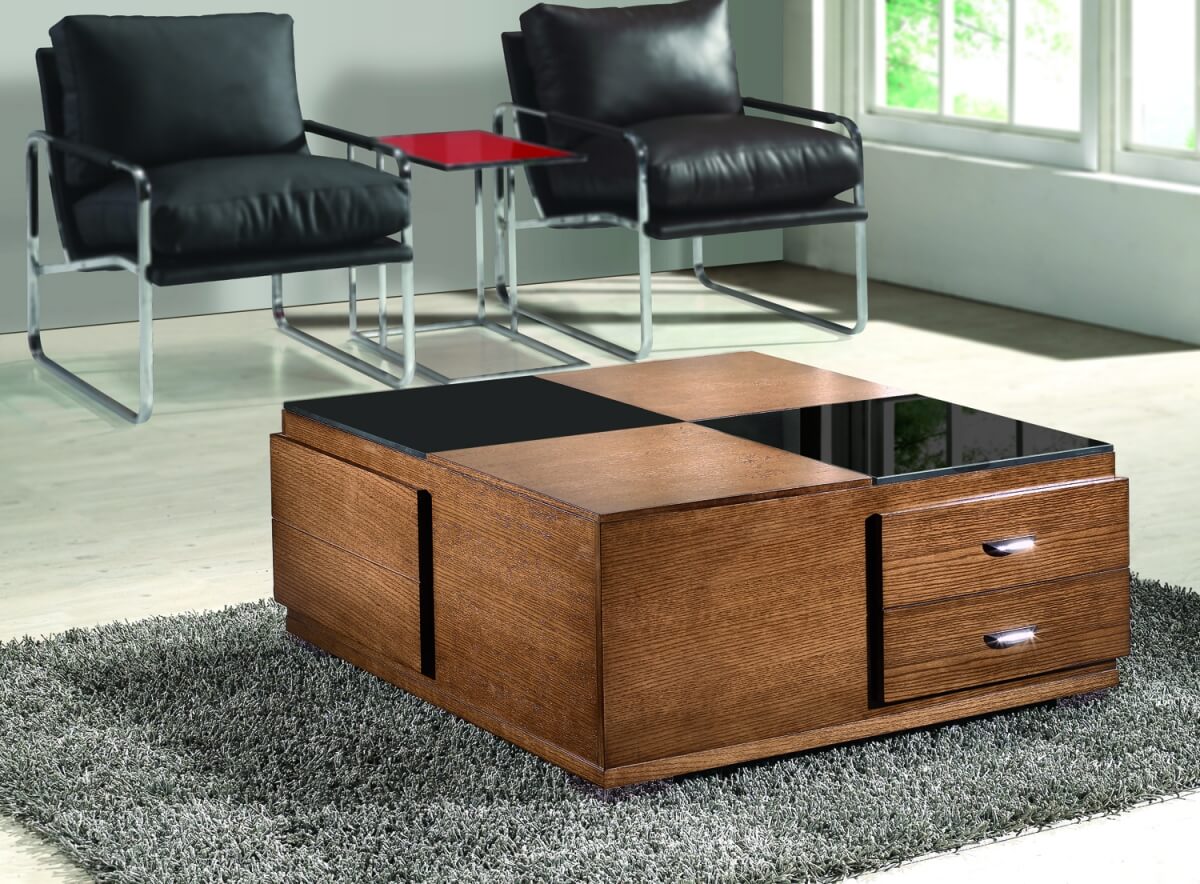 Stylist Wooden Centre Table Designs With Glass Top