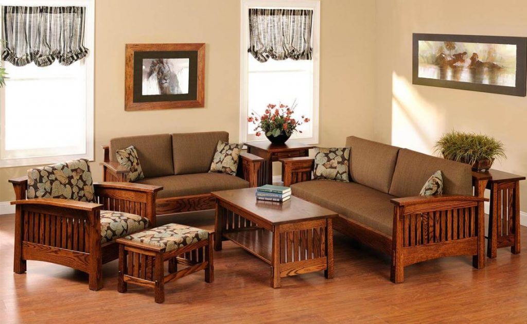 wood living room sets