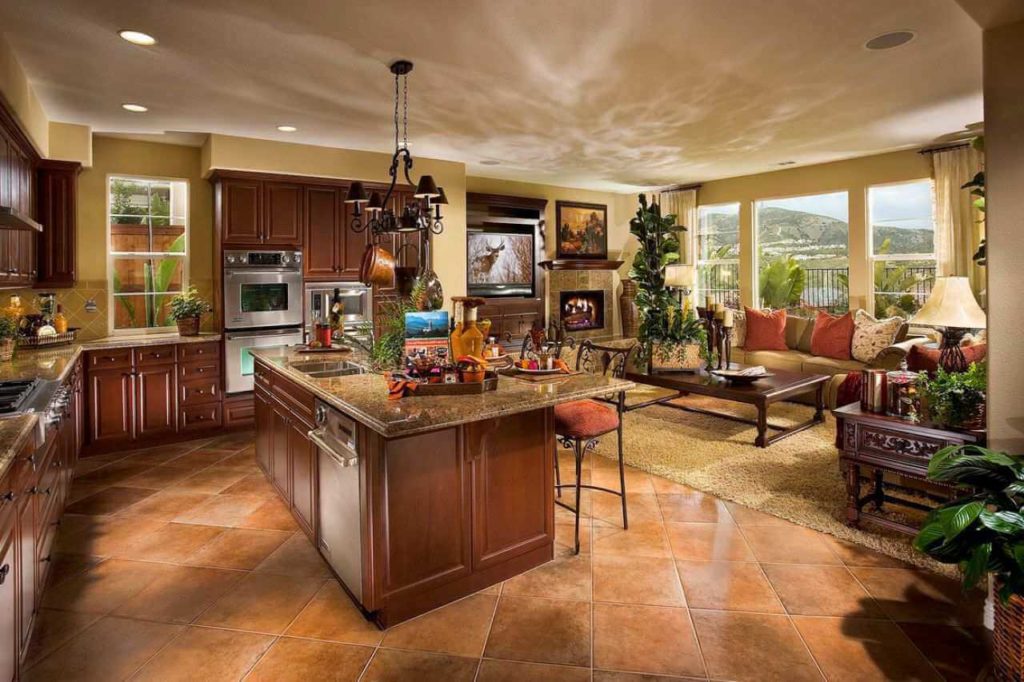 open concept living kitchen design