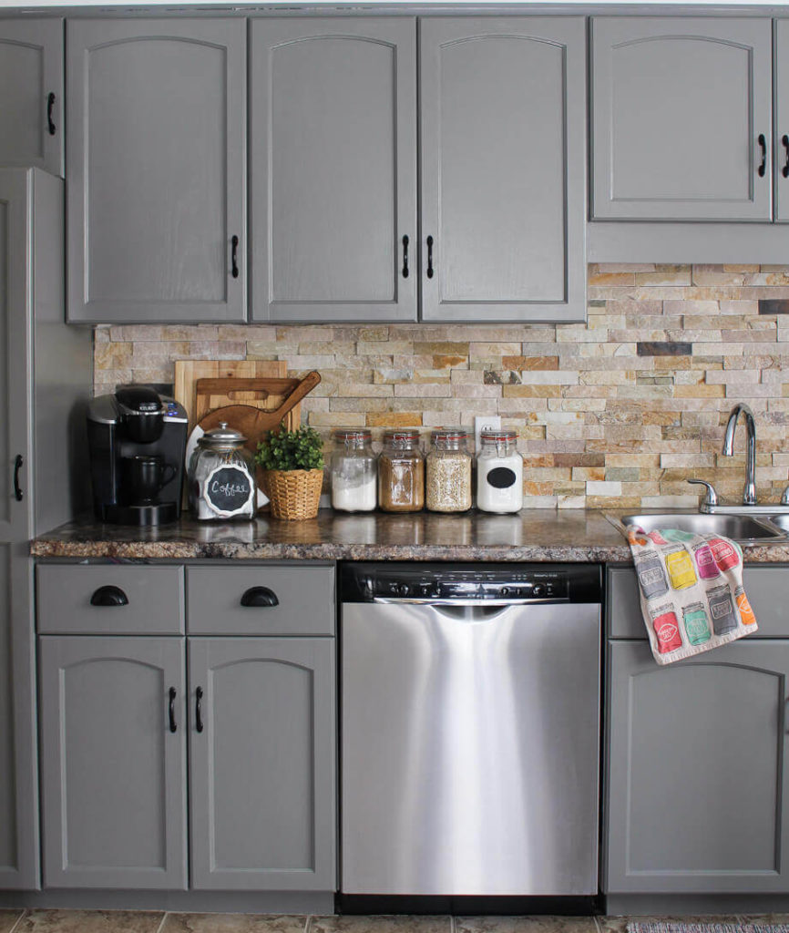 gray kitchen cabinets