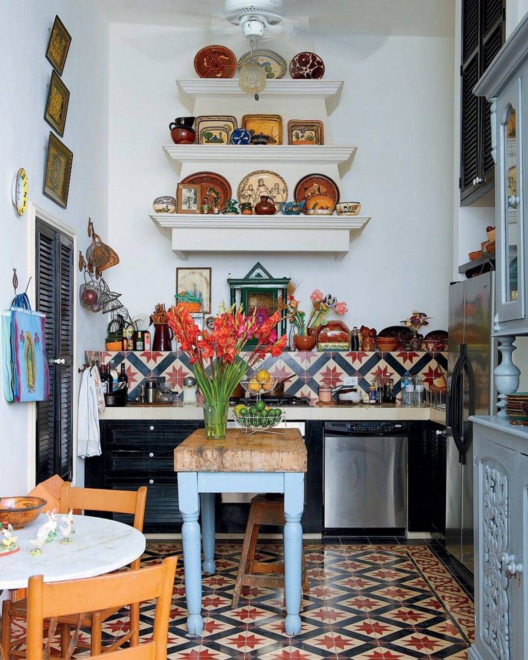 boho kitchen prints: transform your space with... Colorful Boho Chic Kitchen Designs For Modern Kitchen
