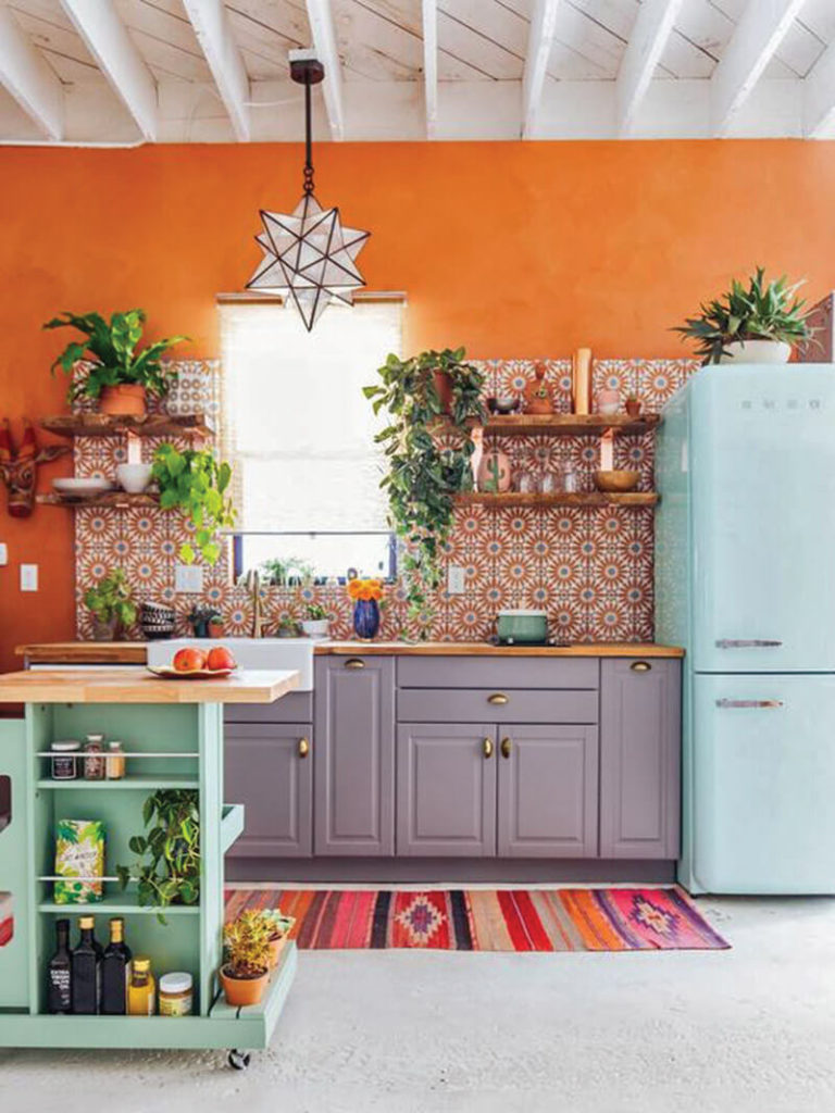 colorful boho chic kitchen designs