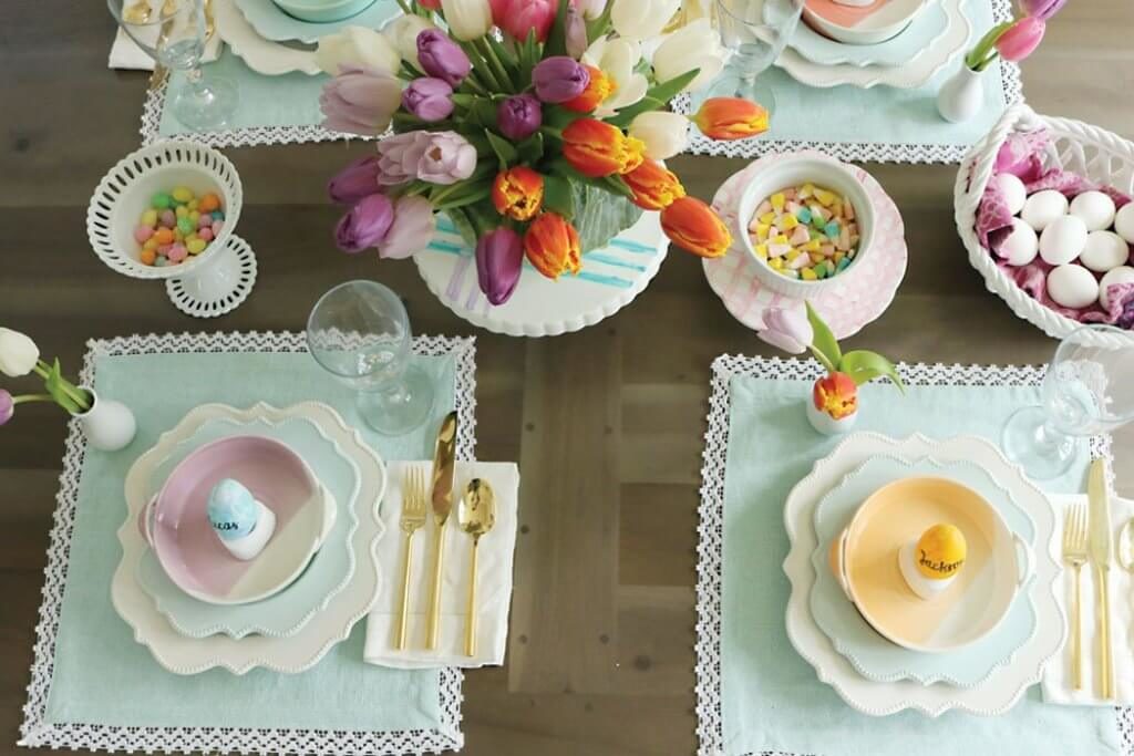 DIY easter table decorations