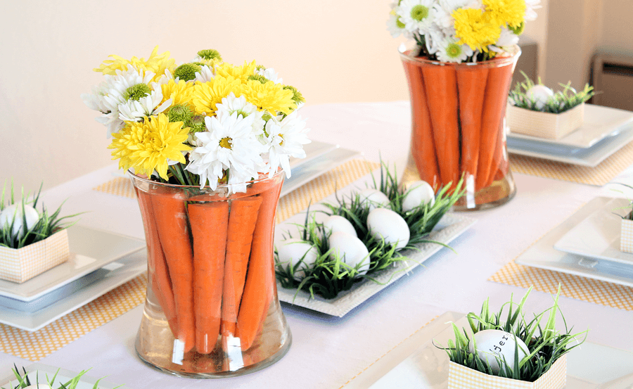 DIY easter table decorations