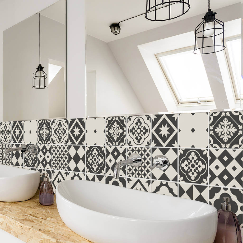 geometric bathroom tile ideas