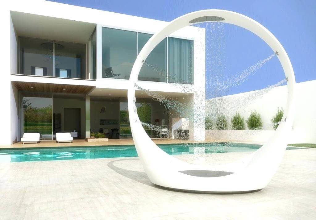 outdoor shower ideas for swimming pools areas