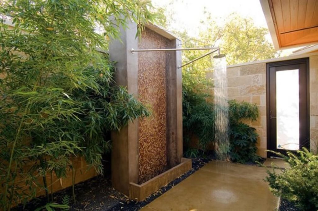 outdoor shower ideas for swimming pools areas