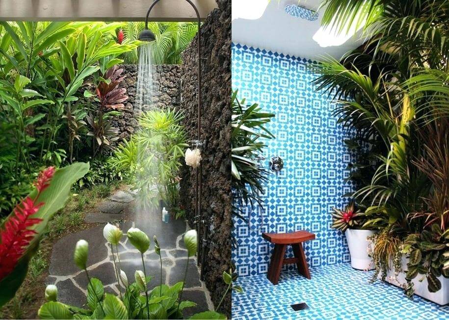 outdoor shower ideas for swimming pools areas