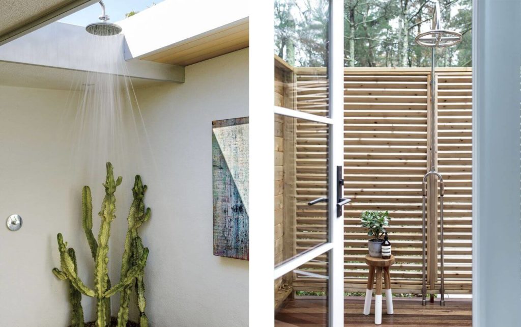 outdoor shower ideas for swimming pools areas