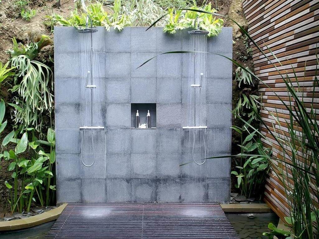 outdoor shower ideas for swimming pools areas