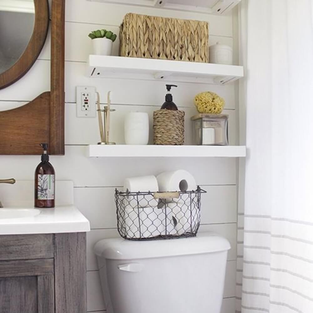 small bathroom shelf ideas