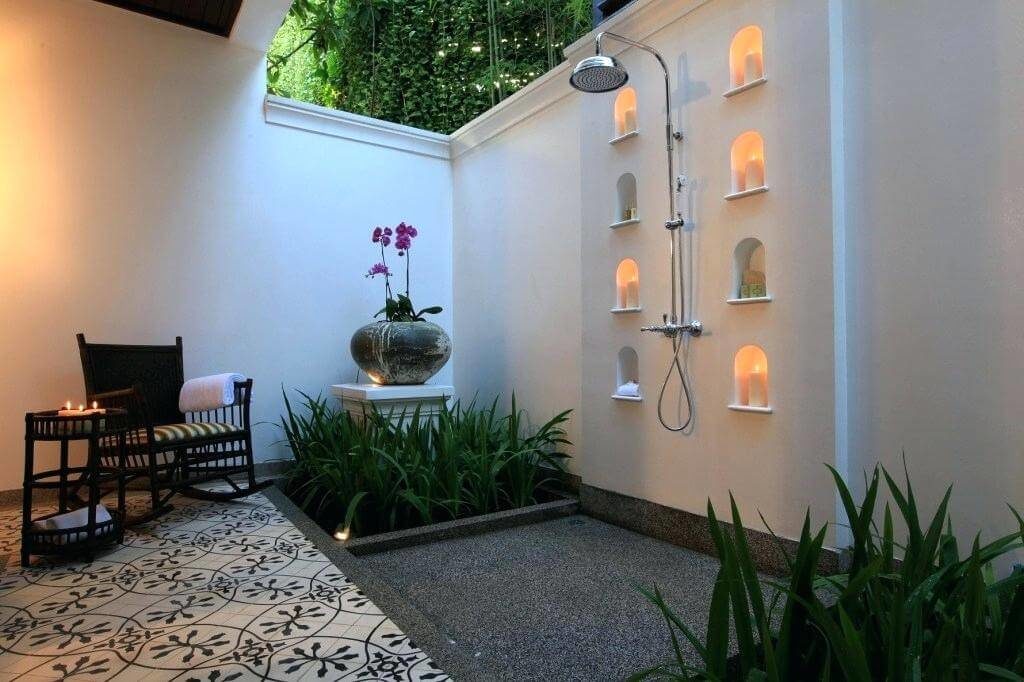 outdoor shower ideas for swimming pools areas