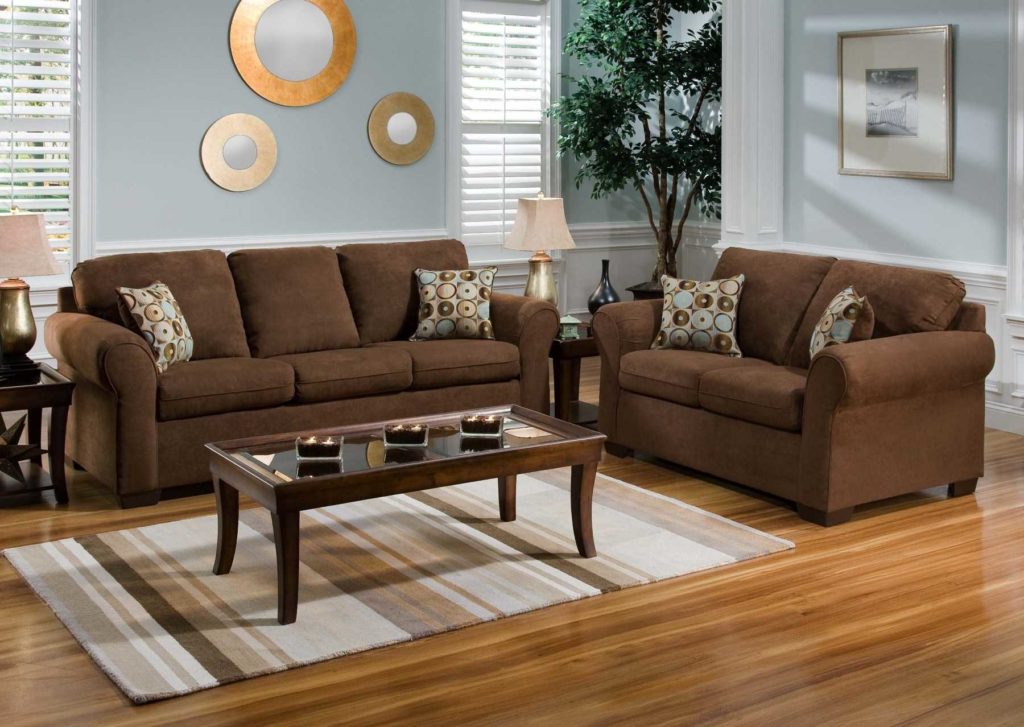 Living Room Ideas Hardwood Brown Leather Furniture
