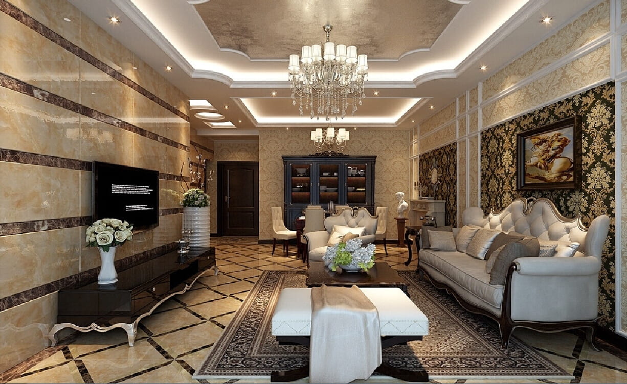 Luxurious Marble Wall for Living Room