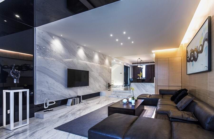 marble themed living room