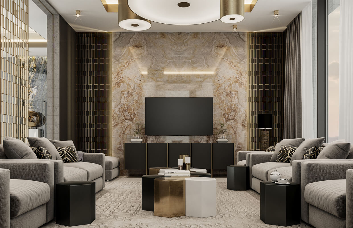 Luxurious Marble Wall for Living Room