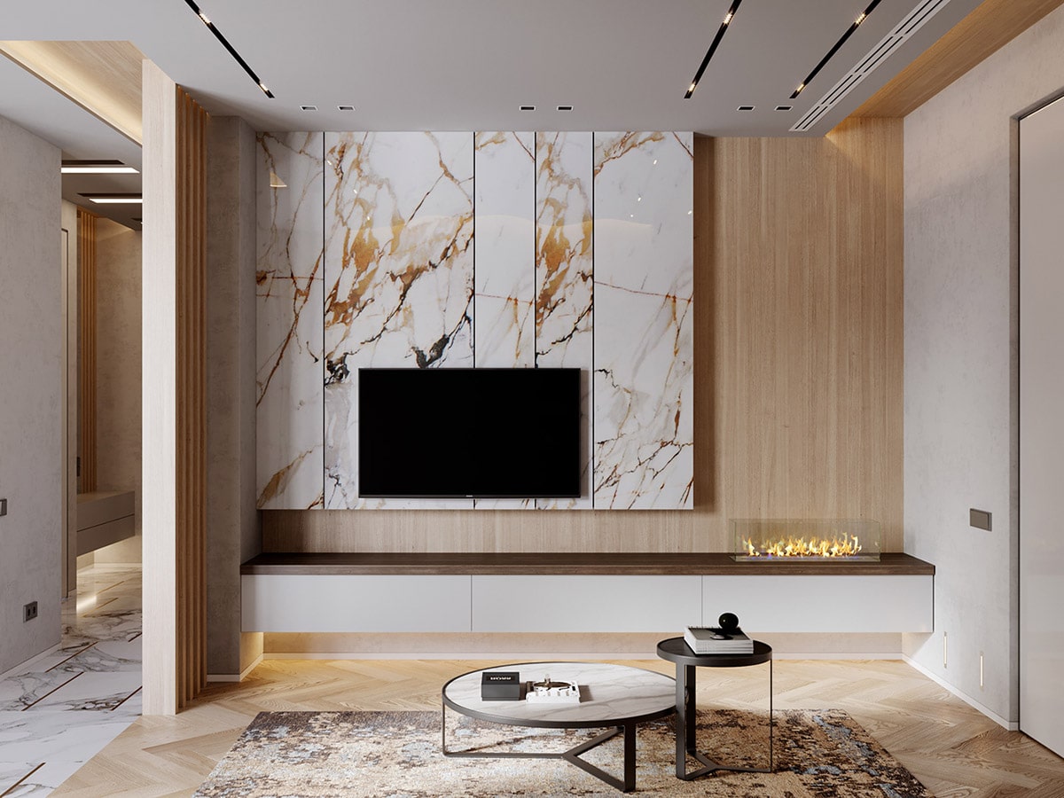 marble wall for living room