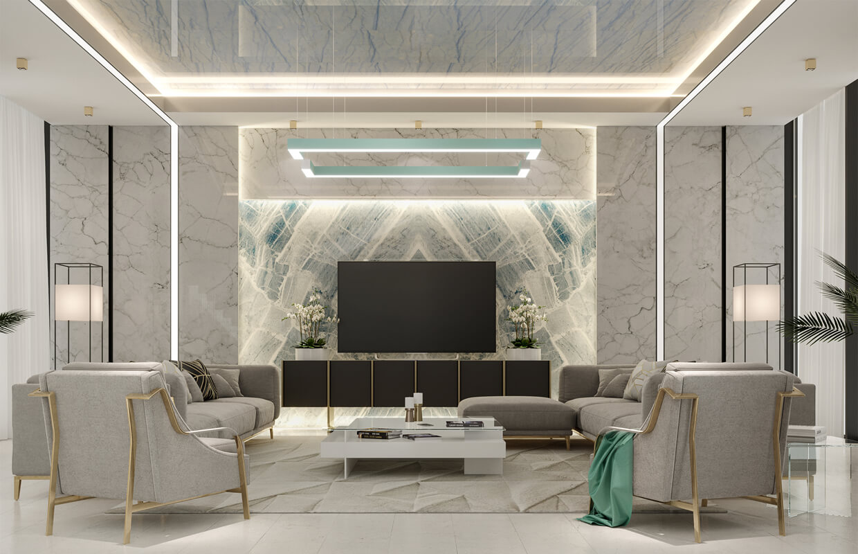 Luxurious Marble Wall for Living Room