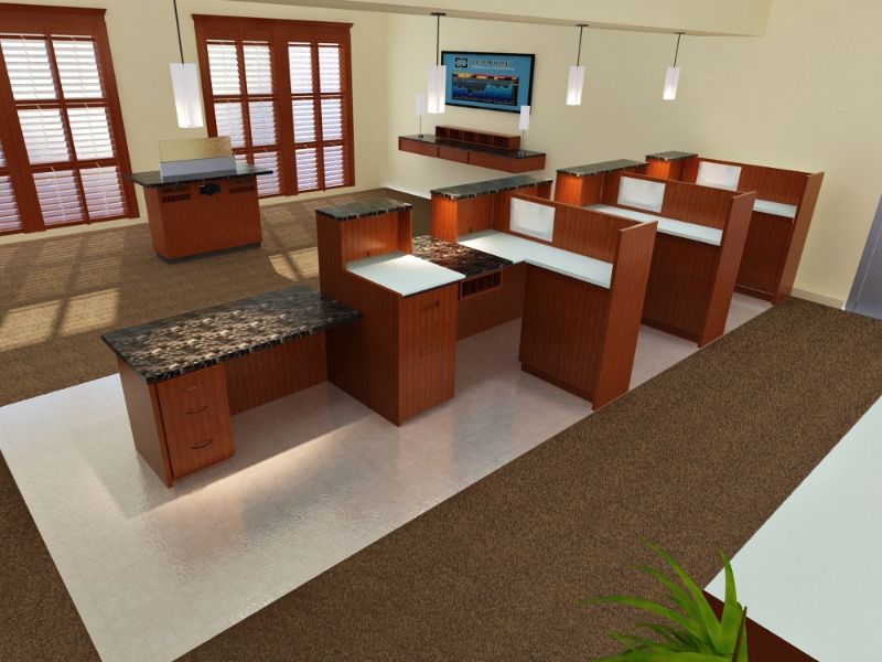 Bank Interior design - Cadbull