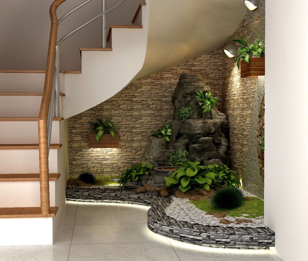 Unique Decoration Ideas For Indoor Garden Under Stairs