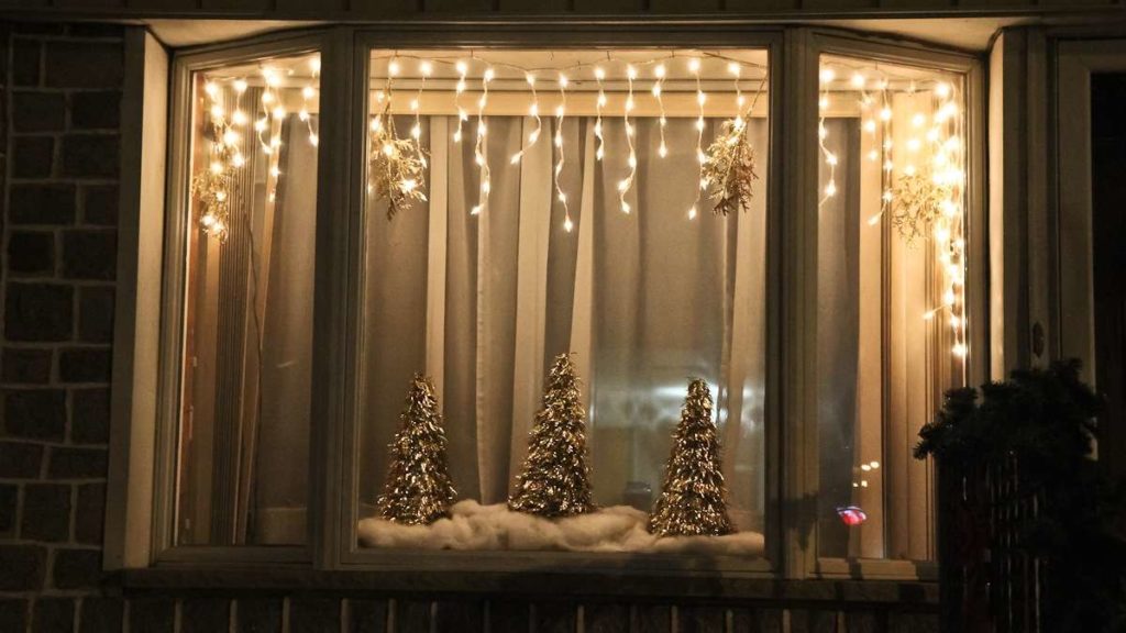 idea for trees by kitchen window light decorations