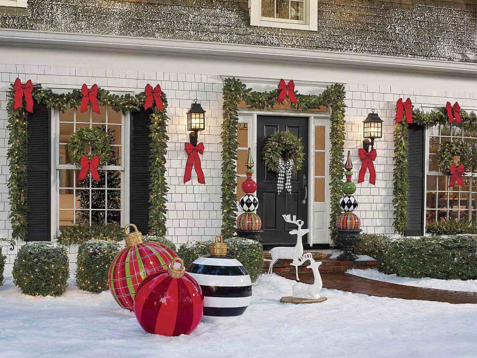 farmhouse christmas decor for front porch