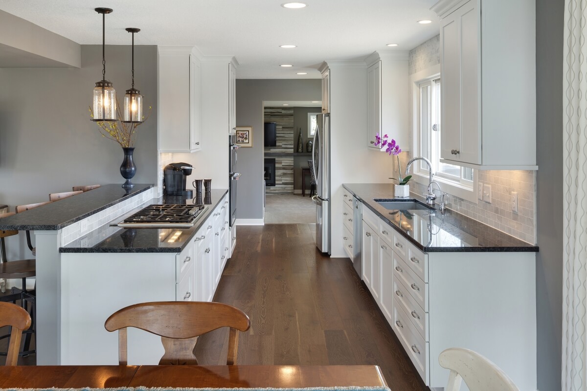 galley kitchen designs with peninsula        <h3 class=