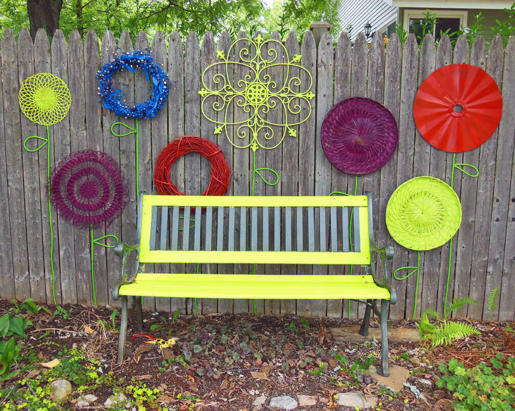 backyard fence decor 