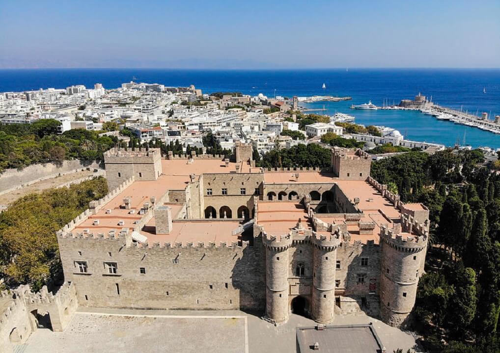 Drone view of Palace of the Grand Master of the Knights of Rhodes