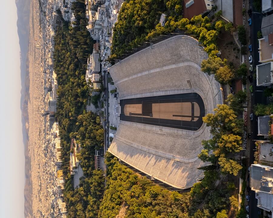 Drone view of Panathenaic Stadium in Athens