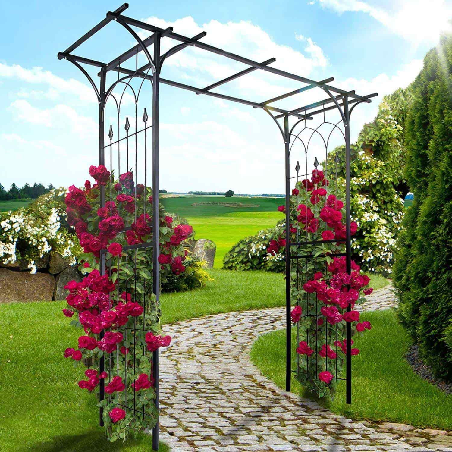 metal garden arch trellis