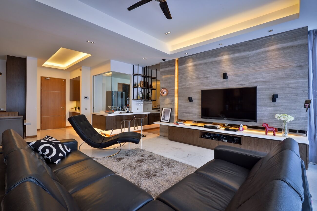 Home Interior: Modern Living Room Condo Design / Cozy Modern Living